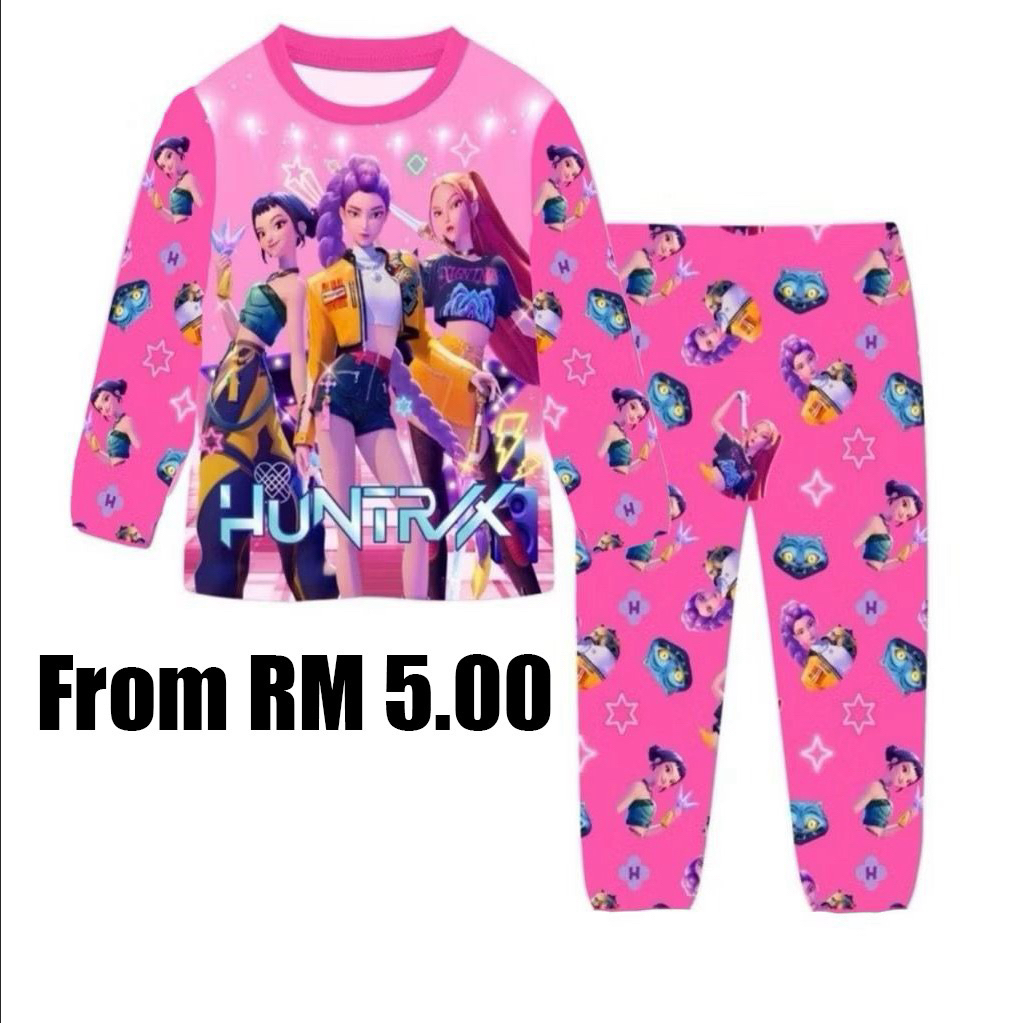 Kuromi Kids pyjamas boy girl Kpop baju tidur budak perempuan baju tidur kanak baju tidur Melayu baju tidur lelaki kpop
