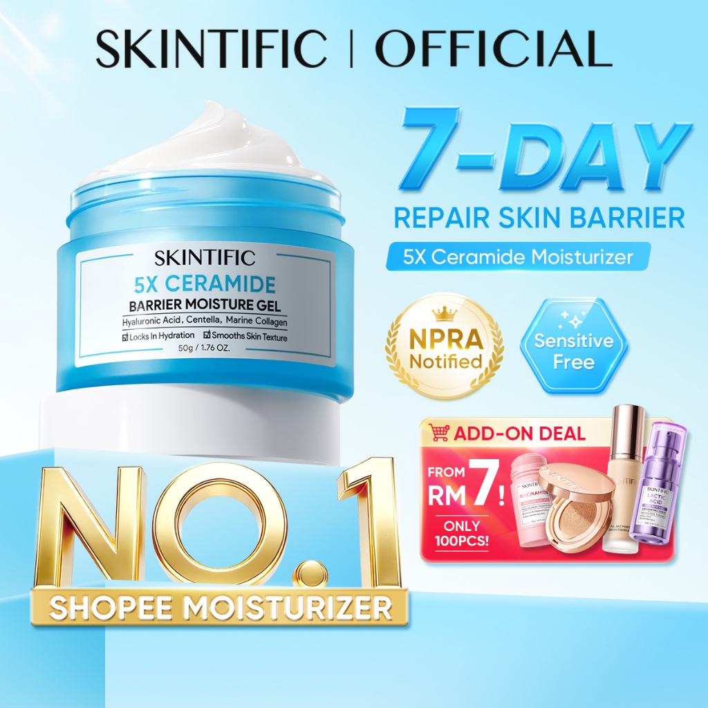 [NO.1]SKINTIFIC 5X Ceramide Barrier Repair Moisture Gel Hydrating Moisturizer Skincare Day Night Cream Centella Smooth