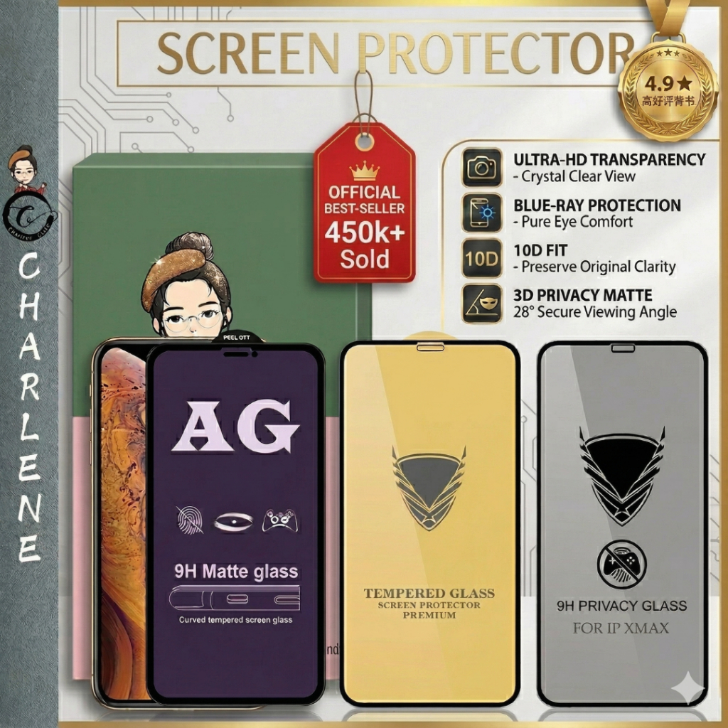 Privacy Matte HD Tempered Glass Screen Protector for iPhone 17 16 15 Pro 14 13 12 11 Pro Max XS Max XR X 8 7 Plus