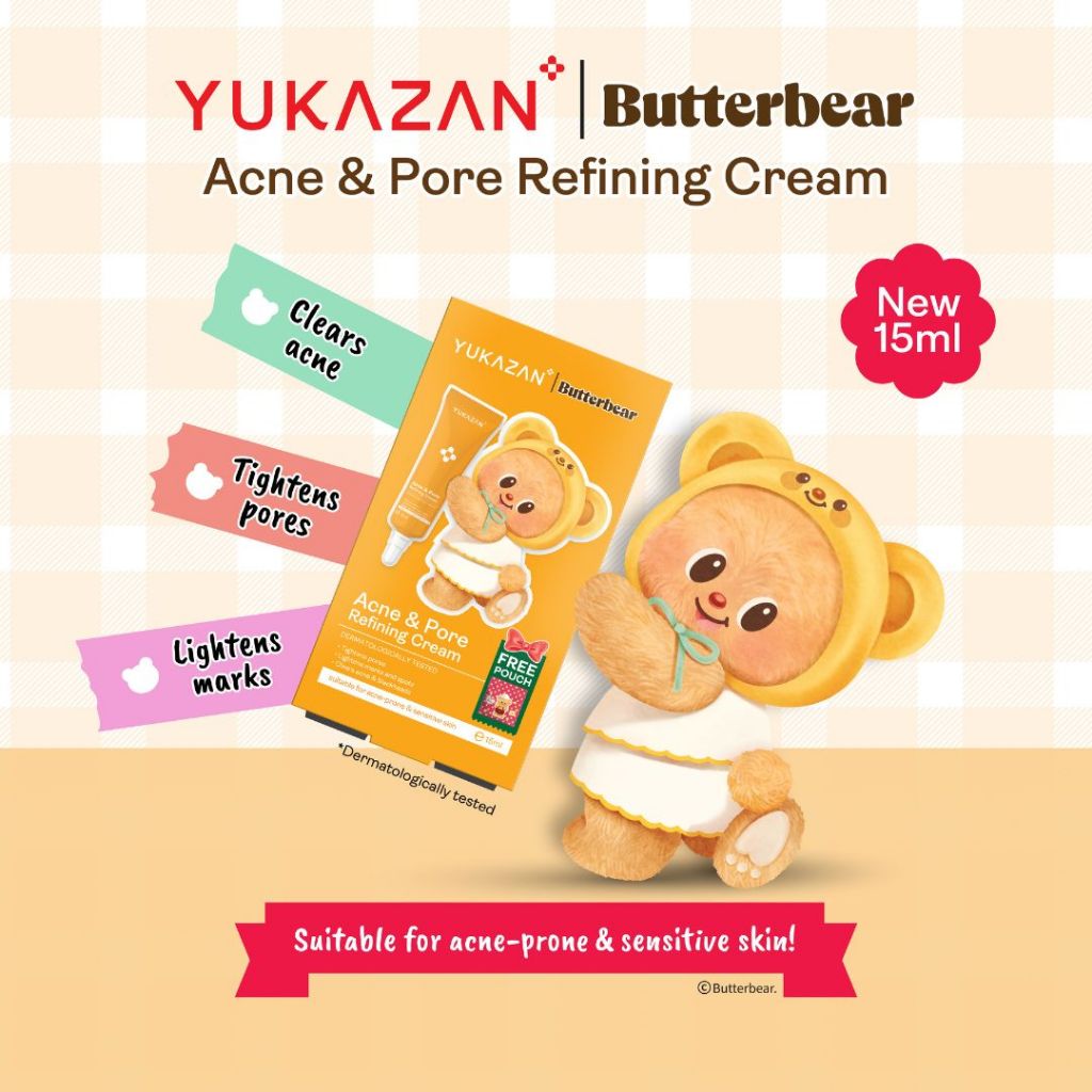【Yukazan x Butterbear】Yukazan Derma Refining Cream Acne & Pimple & Pore Care