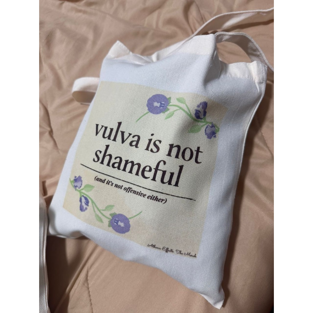 Feminist Statement Tote Bag | Body Positivity Canvas Bag | Empowerment Carryall for Women | Bold Anatomy Awareness
