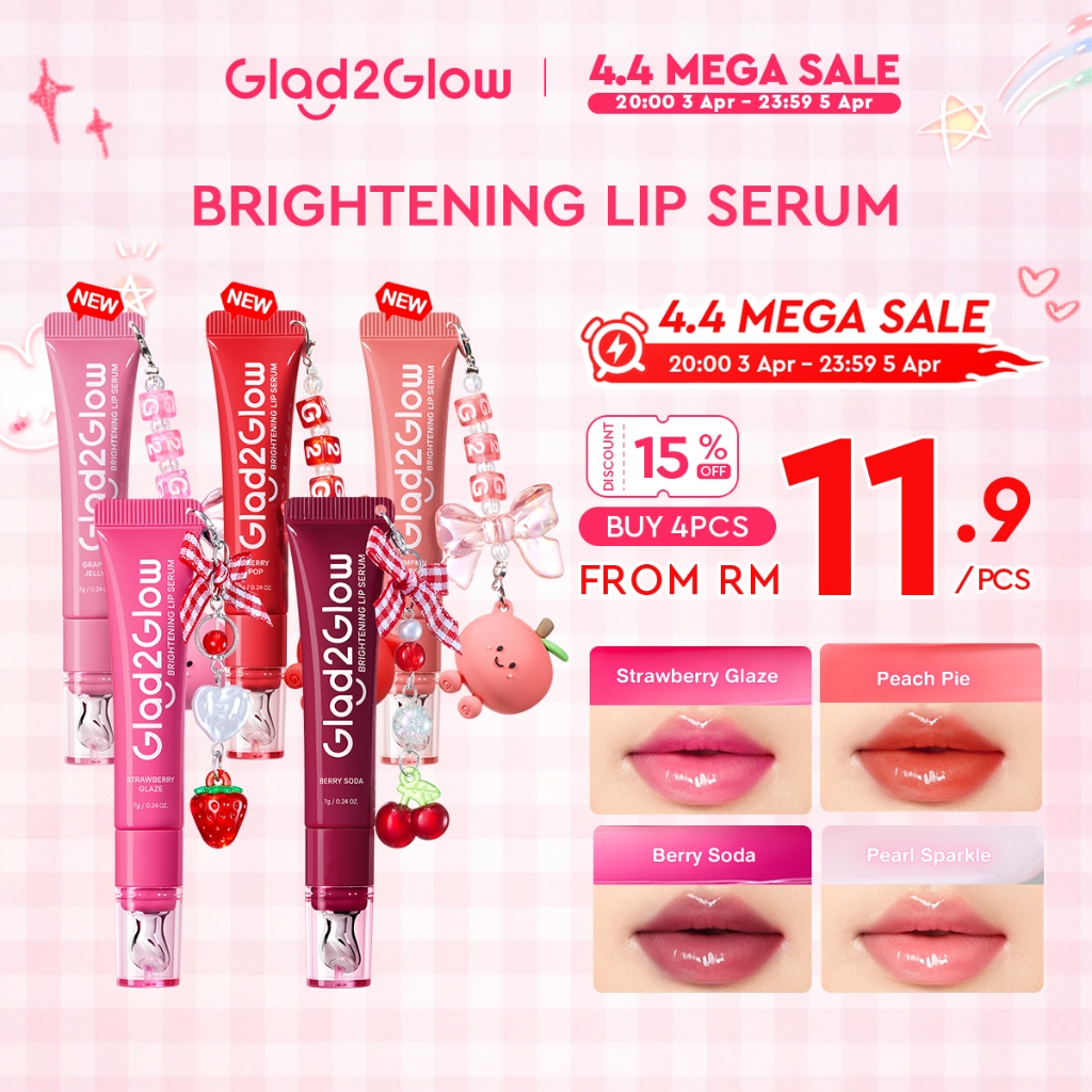 【New shade】Glad2Glow POUT CANDY Brightening Lip Serum 3in1 lip balm lipstick Hydrating Tinted lipgross