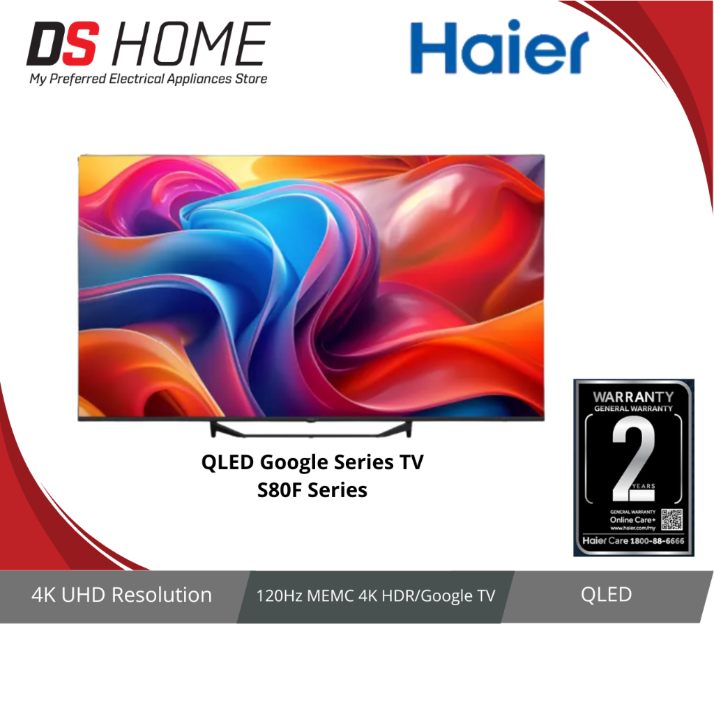Haier S80FUX Google TV | S75EUG Android 4K UHD QLED HDR Smart TV