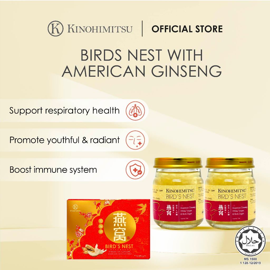 Kinohimitsu Bird's Nest With American Ginseng 75ml | Ready-to-Drink, Delicious Flavor, Pure Ingredients