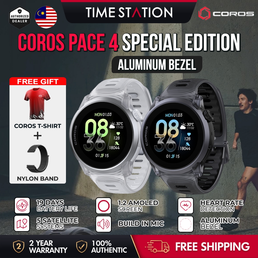 COROS PACE 4 Black Crystal GPS SmartWatch Strava Watch Running Gym Outdoor GPS Tracker Corus Smart watch
