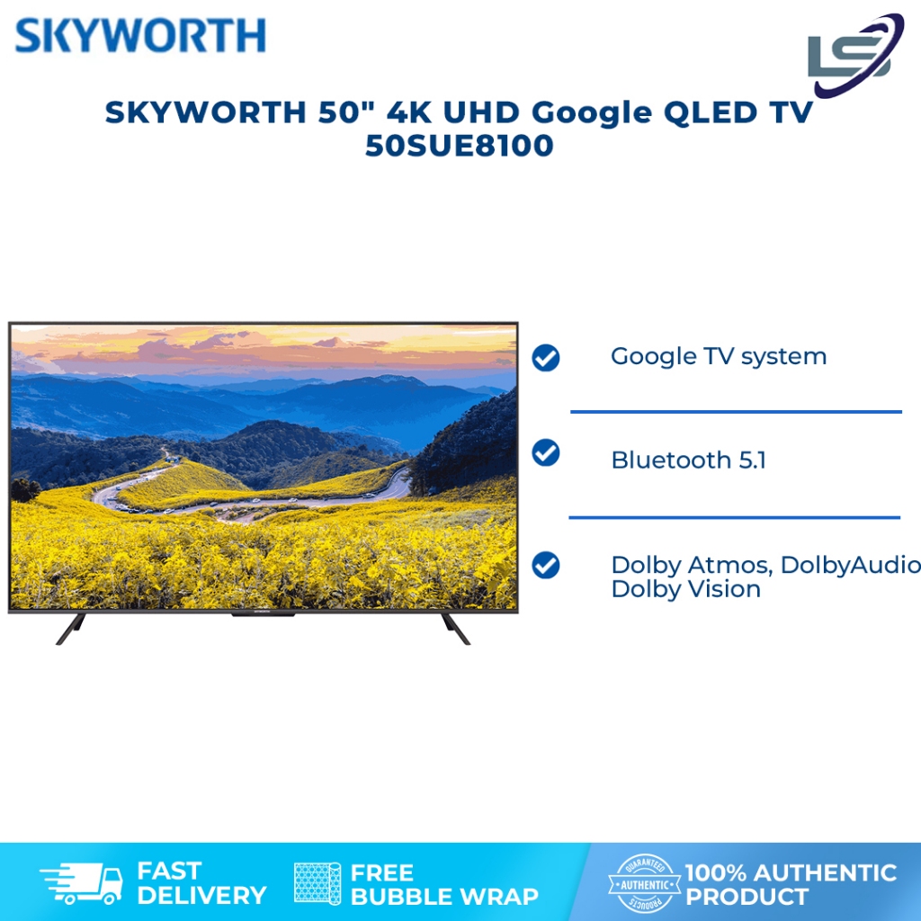 SKYWORTH 50 65 inch 4K UHD Eye Care Series Google TV 50SUE8100 / 65SUE8100 Televisyen 电视机