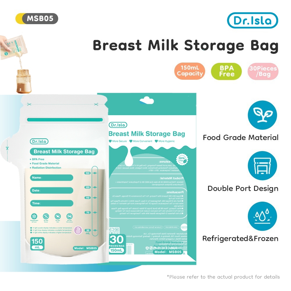 Dr.Isla Baby Milk Storage Bag Warm-Sensitive Color-Changing Milk Storage Bag(30 Pcs/150ml) MSB05X