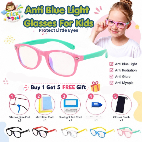 Anti Blue Light Glasses Kids Eye Protection Glasses For Computer Gaming Handphone-Cermin Mata Kanak-Kanak Anti Silau