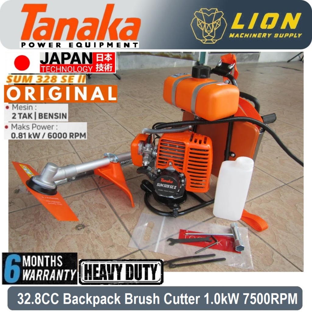 TANAKA Backpack Brush Cutter SUM328SE II Gardening Tools Grass Cutter Mesin Potong Rumput - Original & 6 Months Warranty