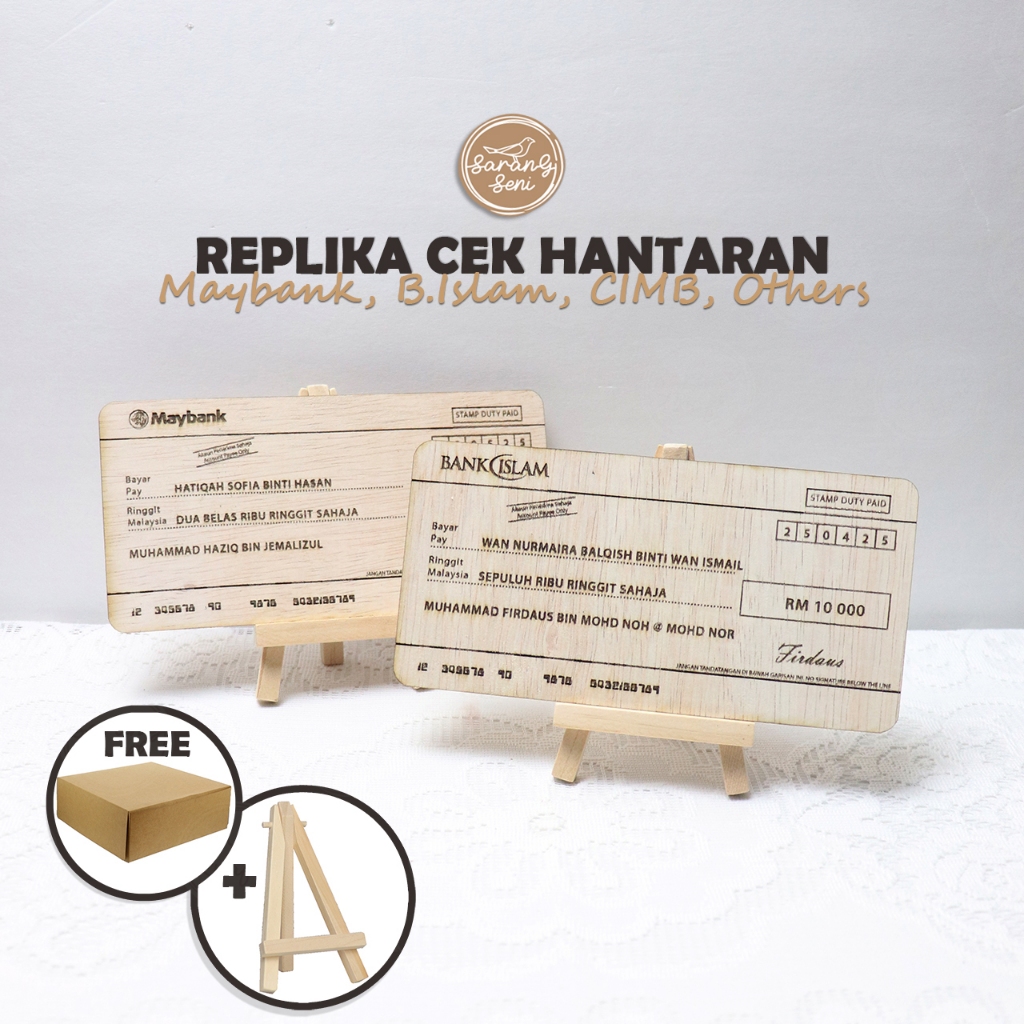 [SIAP 1 HARI] REPLIKA CEK HANTARAN | MAYBANK, B.ISLAM, CIMB, RHB, TABUNG HAJI DLL