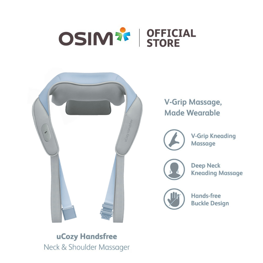 OSIM uCozy Handsfree Neck & Shoulder Massager | Wireless with Heat | V-Grip Kneading Technology