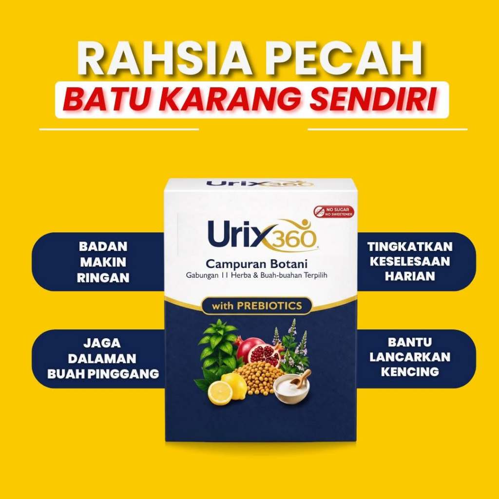 OFFICIAL URIX360 - Minuman Botani Rawat Batu Karang & Saluran Kencing | Lulus KKM & Ujian Klinikal