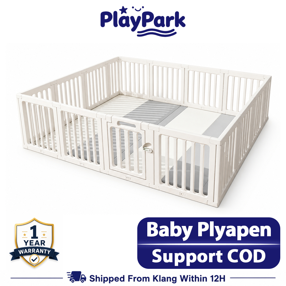 Playpark Baby Playpen with 1cm/4cm Playmat Safety Fence for Kids Playground 宝宝围栏