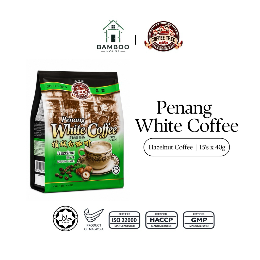 Coffee Tree Penang White Coffee Hazelnut (15’s x 40g)