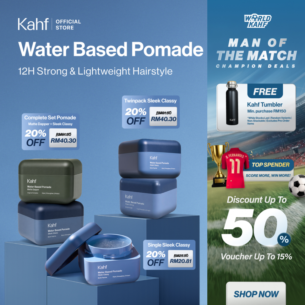 [CHAMP DEALS] Kahf Water Based Pomade -12h Strong Hair Styling Product - Easy Wash Easy Application