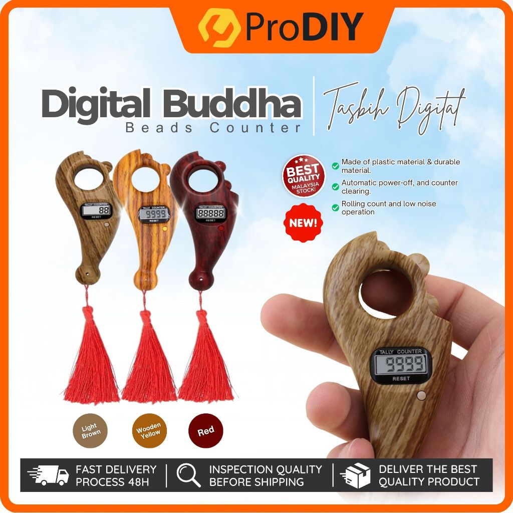 LCD Digital Electronic Beads Counter Islamic Tasbih Zikir Digital Buddha Beads with Compass Kiblat 佛珠