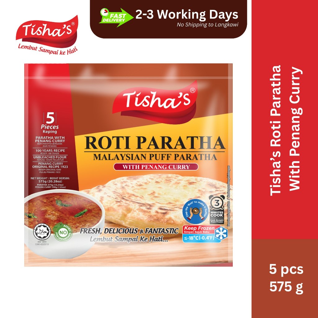 Tisha's Frozen Roti Paratha with Penang Curry (375g + 200g)