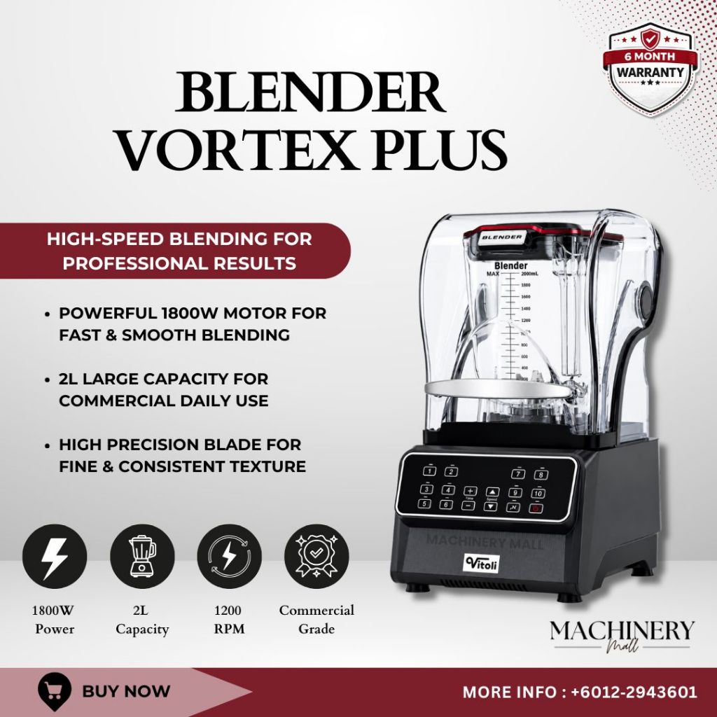 🔥NEW🔥Vitoli Vortex Plus 2L Commercial Blender 1800W | Heavy Duty Health Blender | Mesin Pengisar | 商用破壁搅拌机