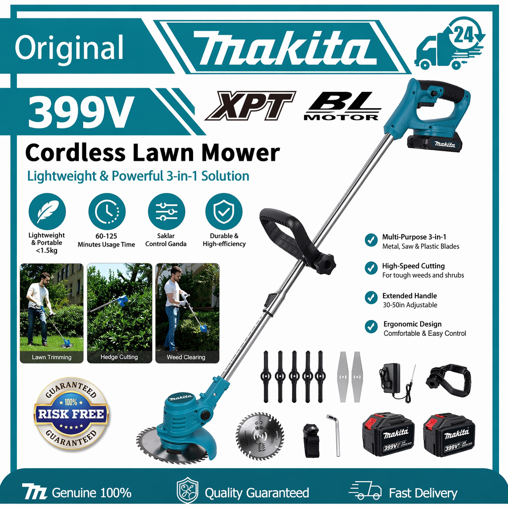 Makita Mesin Rumput Cordless Grass Elektrik Rechargeable Mesin Potong Rumput Cutter Portable Electric Grass Trimmer