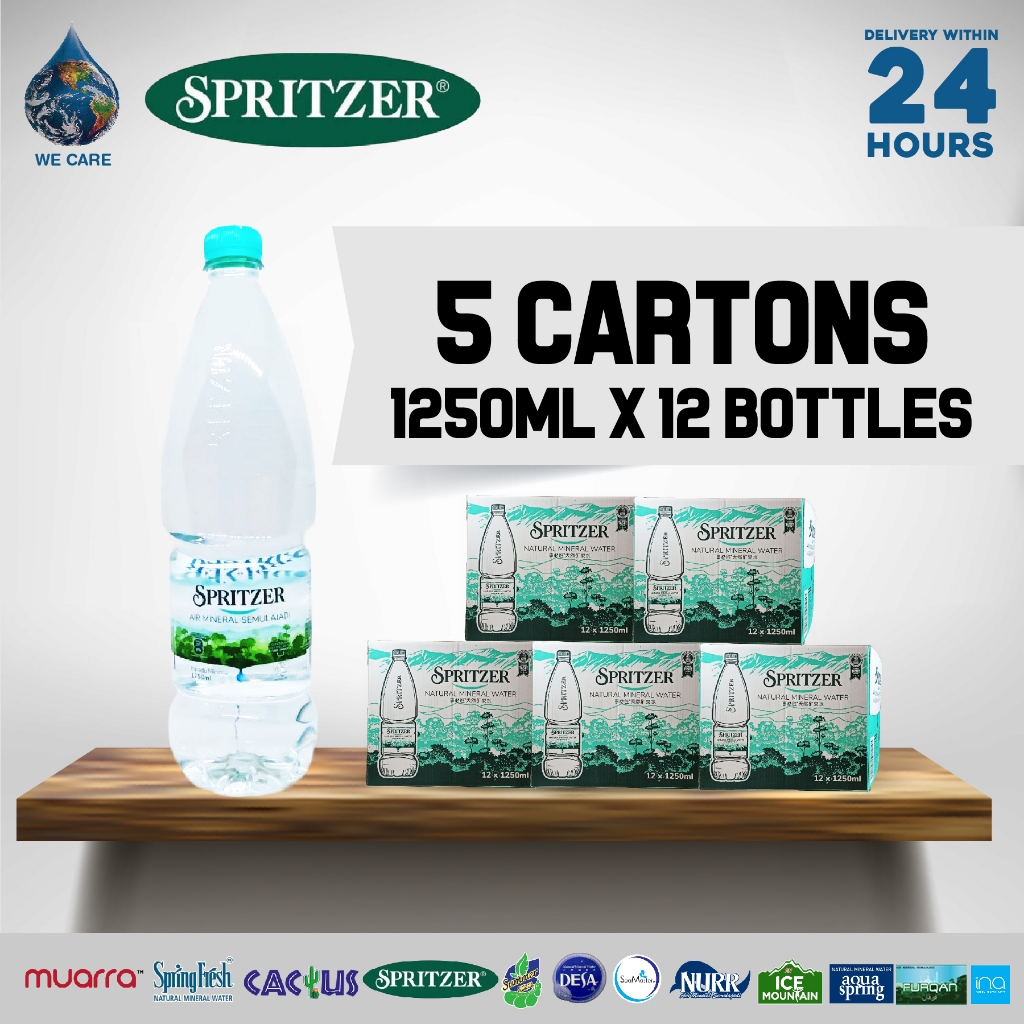 SPRITZER Mineral Water (1250ml x 12 Bottles x 5 Cartons) (DELIVERY TO KL, SELANGOR & PUTRAJAYA ONLY)