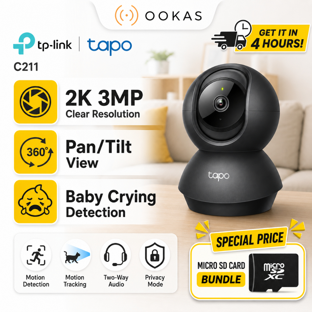 TP-Link Tapo C211/C210 3MP/C200/C200C/TC60 2MP 1080P Full HD Pan Tilt 360 Wireless Wifi Security Surveillance Camera
