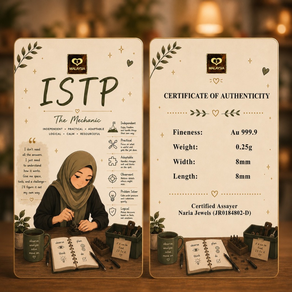 Naria 999.9/24K Gold Bar 0.25gm Design ISTP Personality Collection MBTI Gold Bar&hellip;