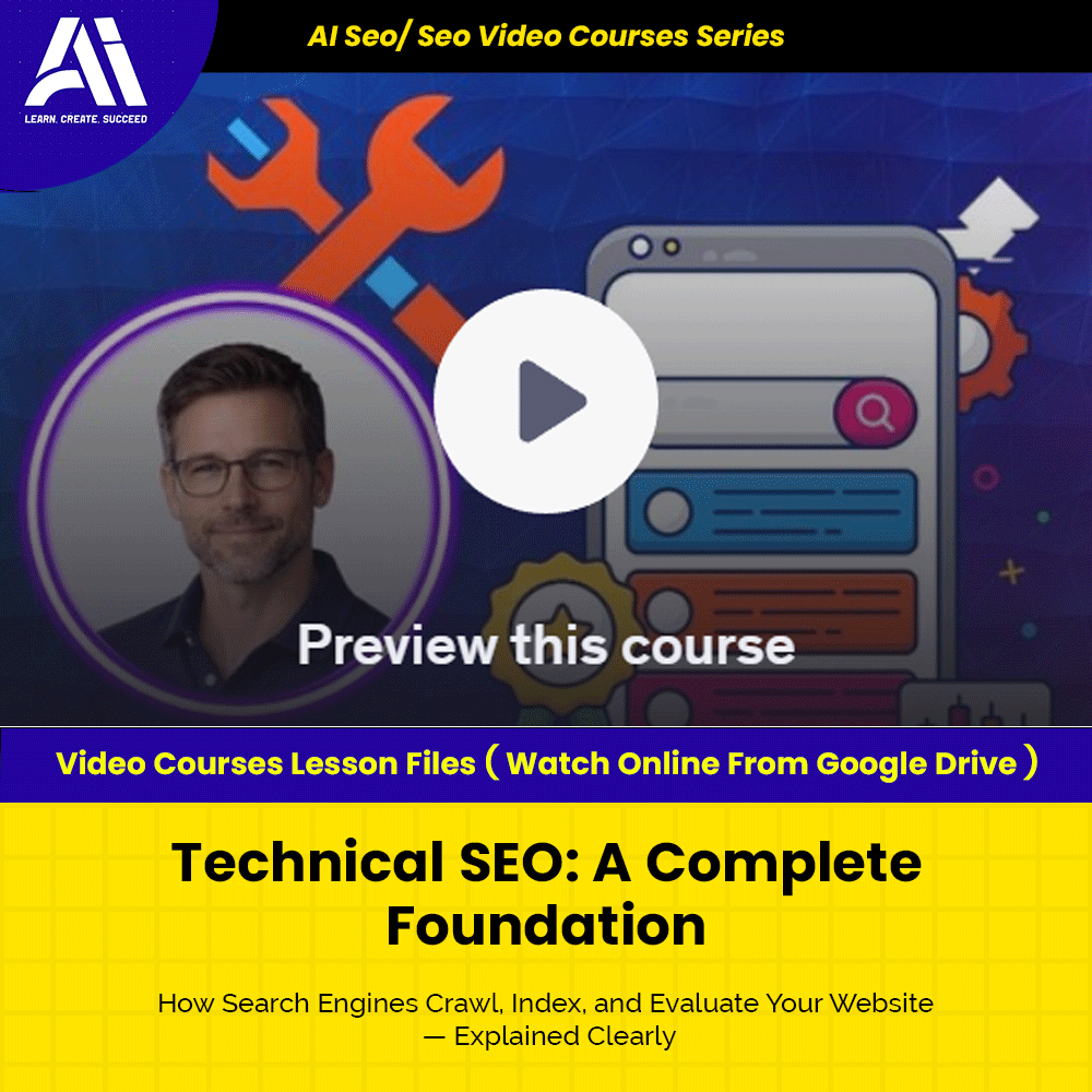 Ai Seo/ Seo Video Course - Technical SEO A Complete Foundation | Learn Seo | Seo Video Lesson