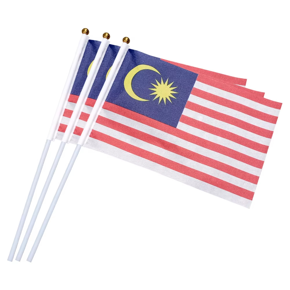 10-Piece National Flags Collection Malaysia Singapore Edition Hand Waving ASEAN Set