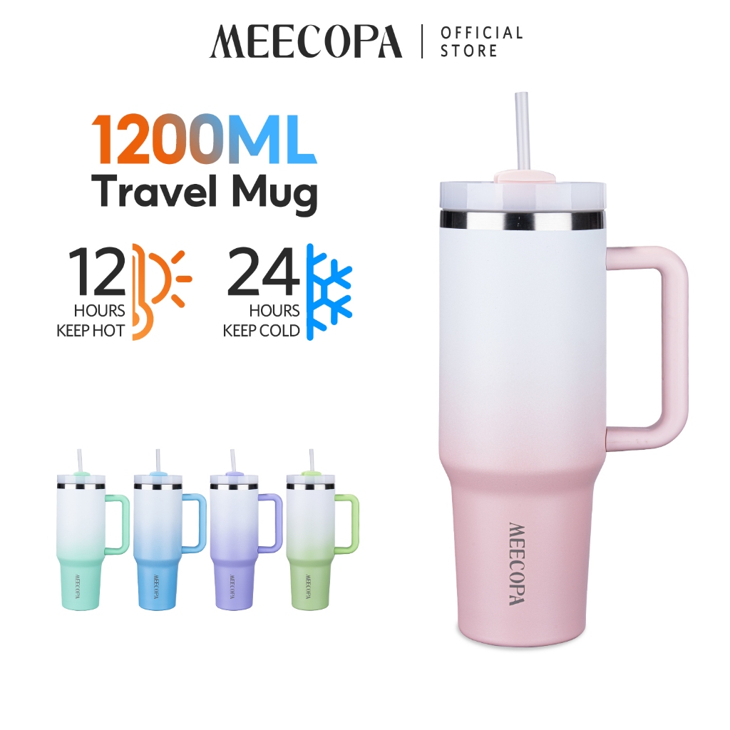 MEECOPA 1200ML Car Tumbler Mug With Handle Large Capacity 304 Stainless Steel