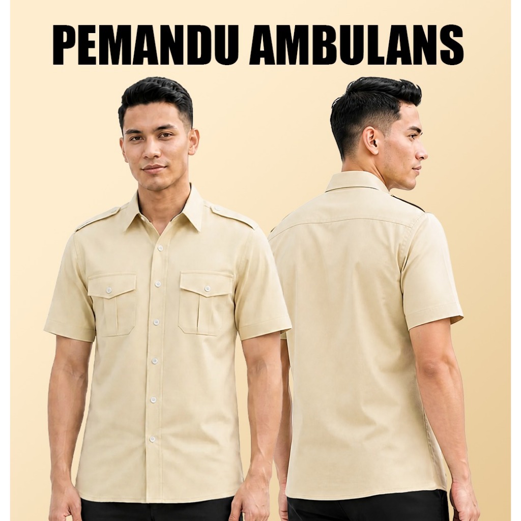 Anyson Wear Baju Pemandu Ambulans - Ambulance Driver Plus Size 5XL - Top Only