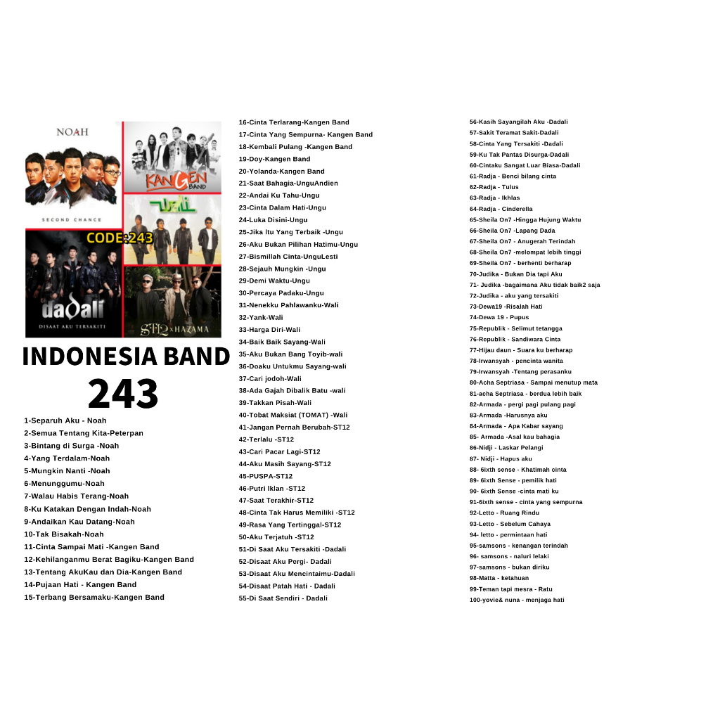 usb pendrive INDONESIA BAND music lagu MP3 Durable Device Data Storage Metal Case