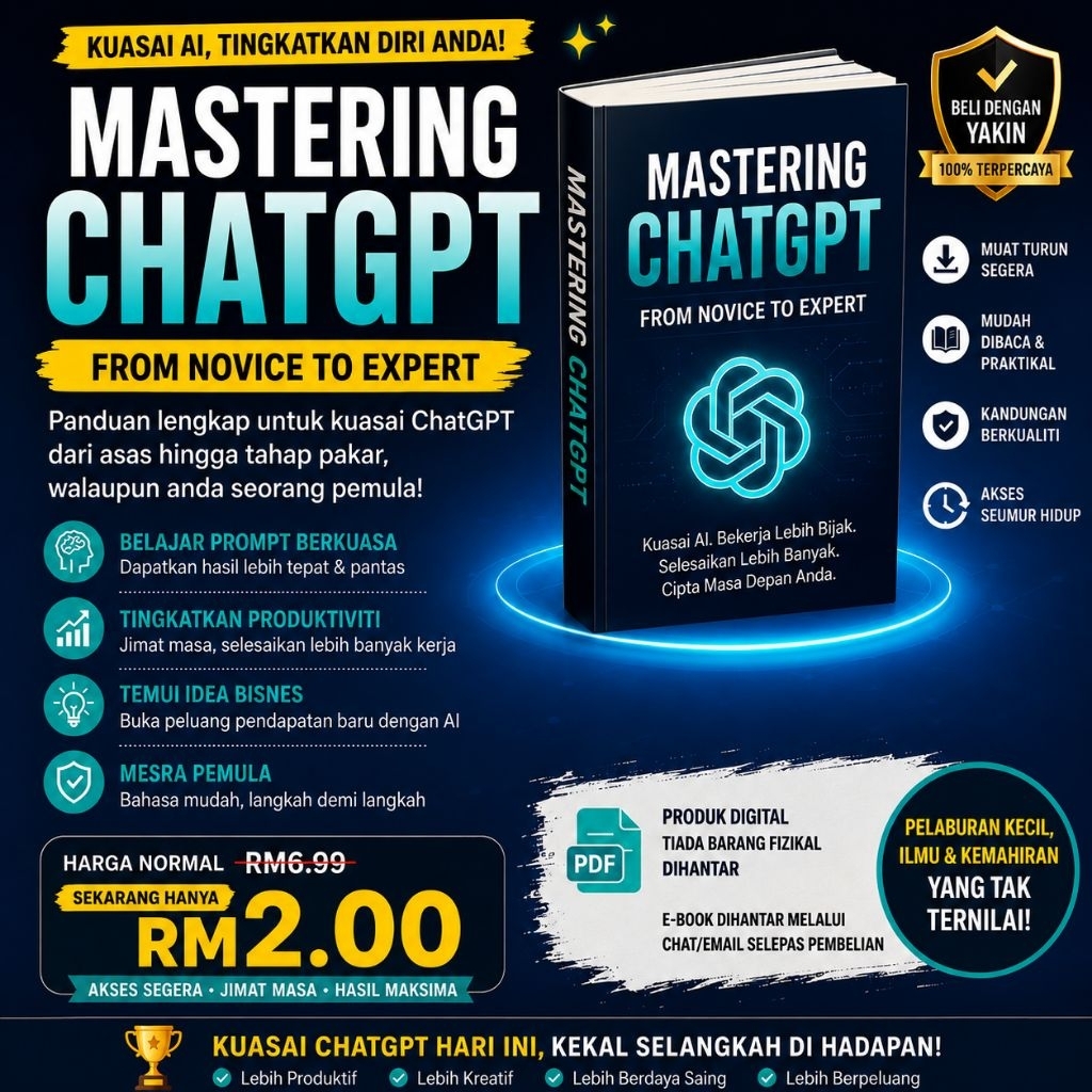 Ebook ChatGPT AI | Belajar ChatGPT Untuk Beginner | Prompt & Productivity | PDF