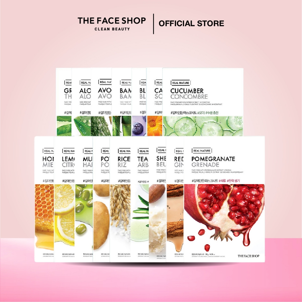 [Shopee No.1 Daily Mask] [THE FACE SHOP Official] Real Nature Mask Sheet Facial Masker Muka 面膜 Korea