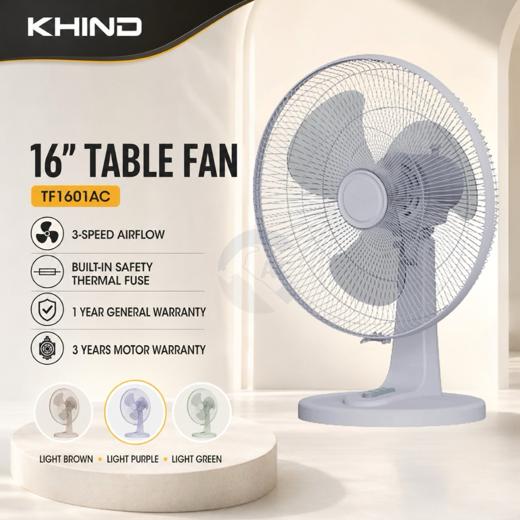 KHIND TABLE FAN  16" TF1610AC | KIPAS MEJA | KIPAS TABLE | KIPAS RENDAH