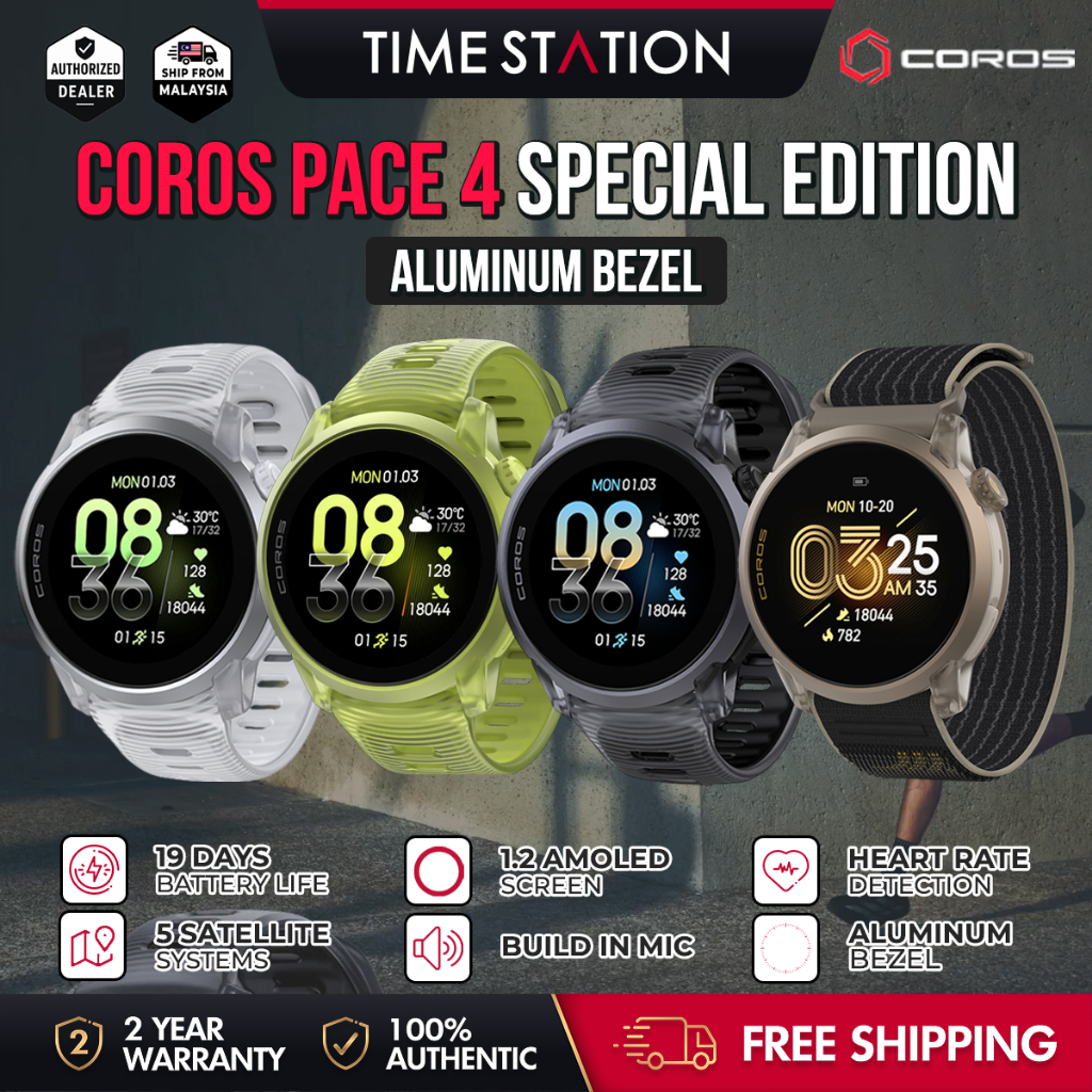 COROS PACE 4 Black Crystal GPS SmartWatch Strava Watch Running Gym Outdoor GPS Tracker Corus Smart watch