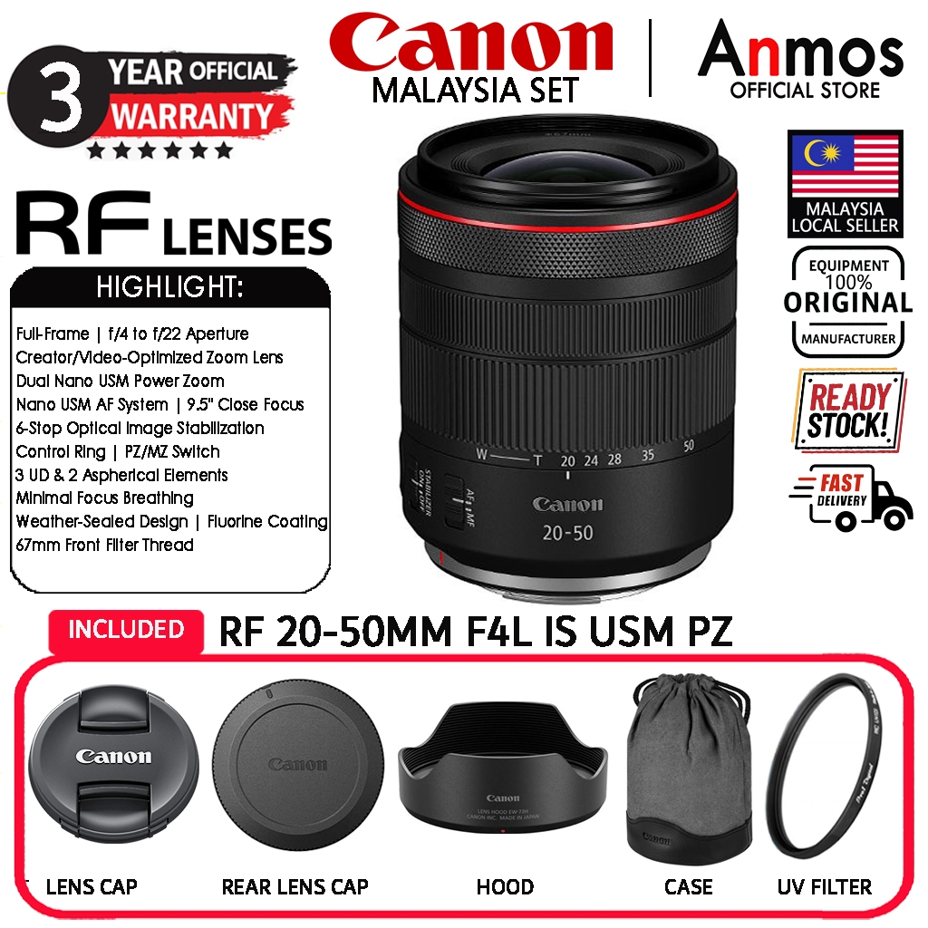 CANON RF 20-50MM F/4 L IS USM PZ LENS ( CANON MALAYSIA 3 YEARS WARRANTY )