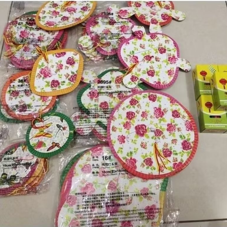 中秋节传统纸灯笼(1包里有6个）/ 蜡烛（现货）TRADITIONAL MID AUTUMN FESTIVAL PAPER LANTERN(Six in one bag） 中秋灯笼 / Candle