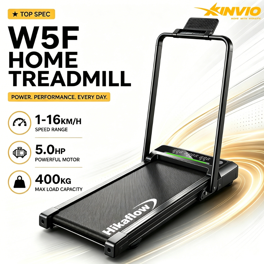 16KM Foldable Walking Treadmill Heavy Duty 5.0HP Home Gym Fitness Running Machine Bluetooth APP 400KG Load