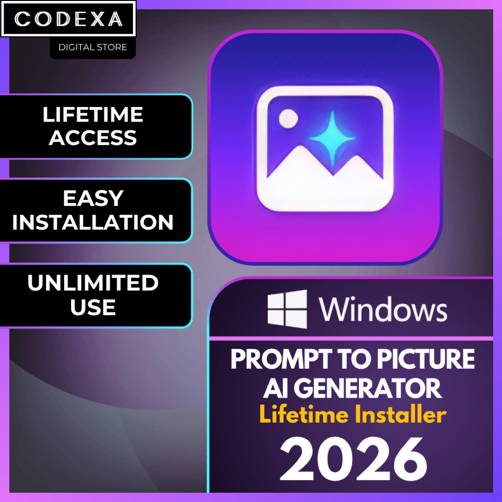 🔥𝗟𝗜𝗙𝗘𝗧𝗜𝗠𝗘🔥 Prompt to Picture AI | Premium Image Generator | UNLIMITED | PC | Digital Download