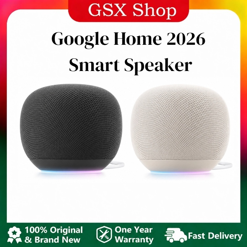 【Ready Stock】Google Home 2026 Smart Speaker  360 Degree Surround Sound Gemini AI Voice Assistant for Smart Home