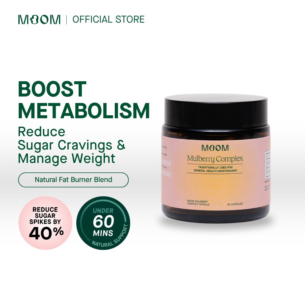 Moom Health™ meta/boost Mulberry Complex | 100% Natural Metabolism Booster to Burn Belly Fat & Curb Cravings (45 Caps)
