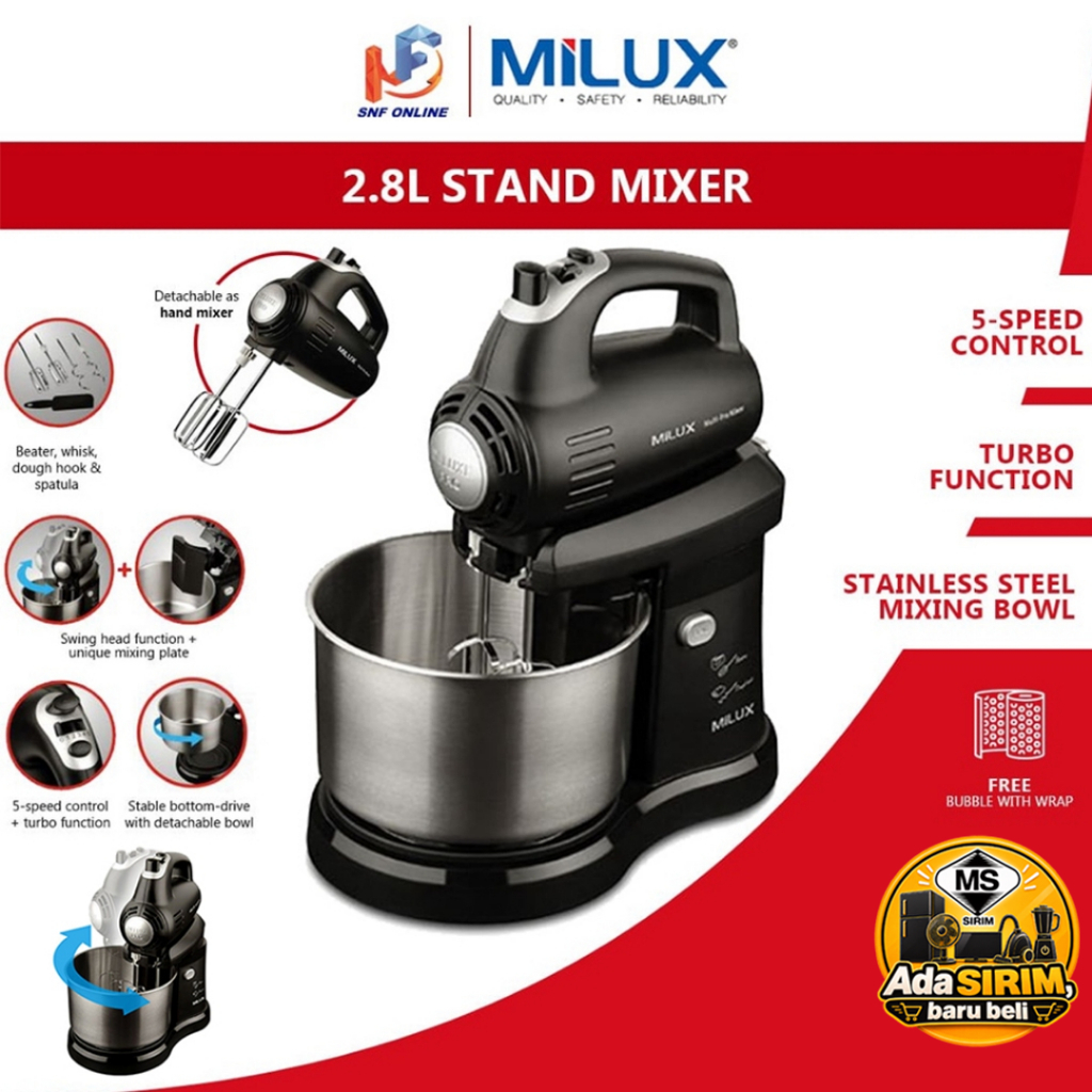 Milux Mesin Pengadun Multi Pro Stand Mixer (2.8 L) MSM-9512  MSM9512