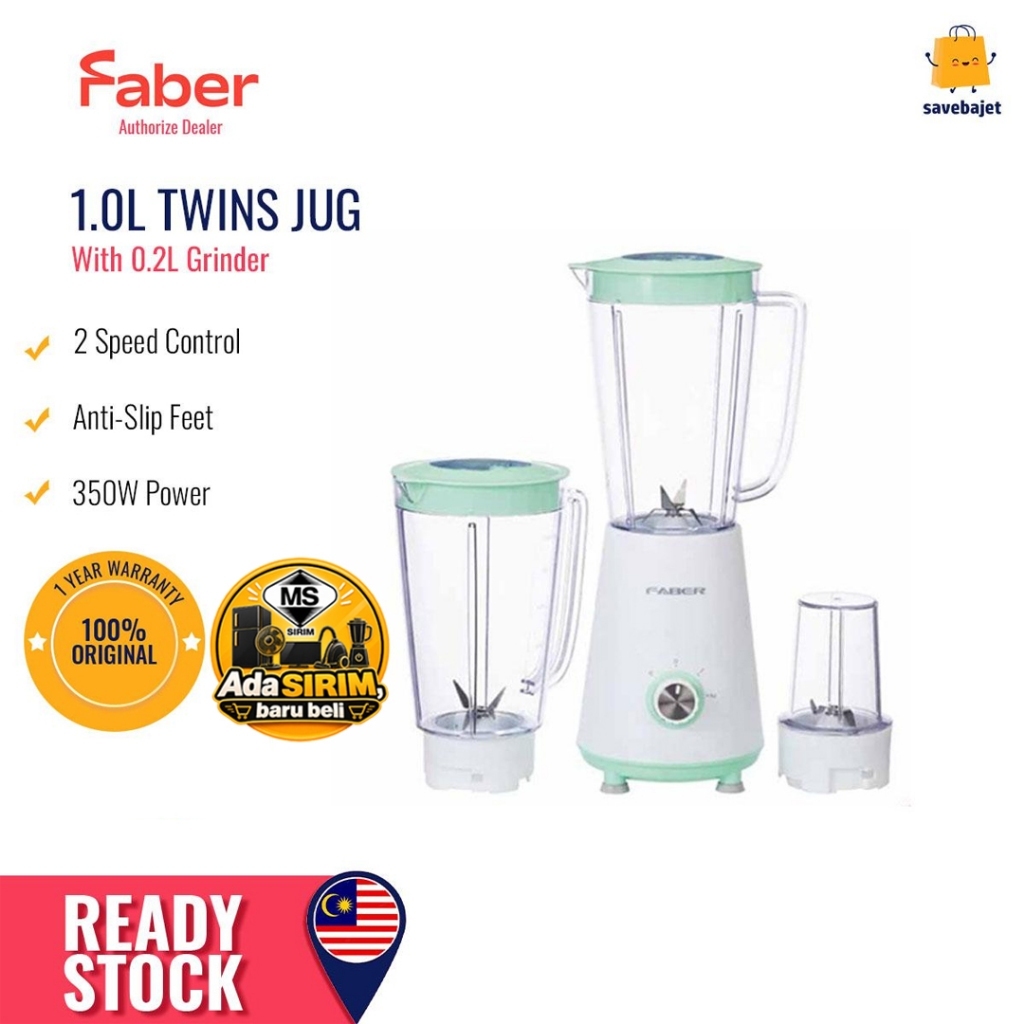 Faber 1.0L Mesin Pengisar Blender (TWIN JAR) FBG BLENDY P1021