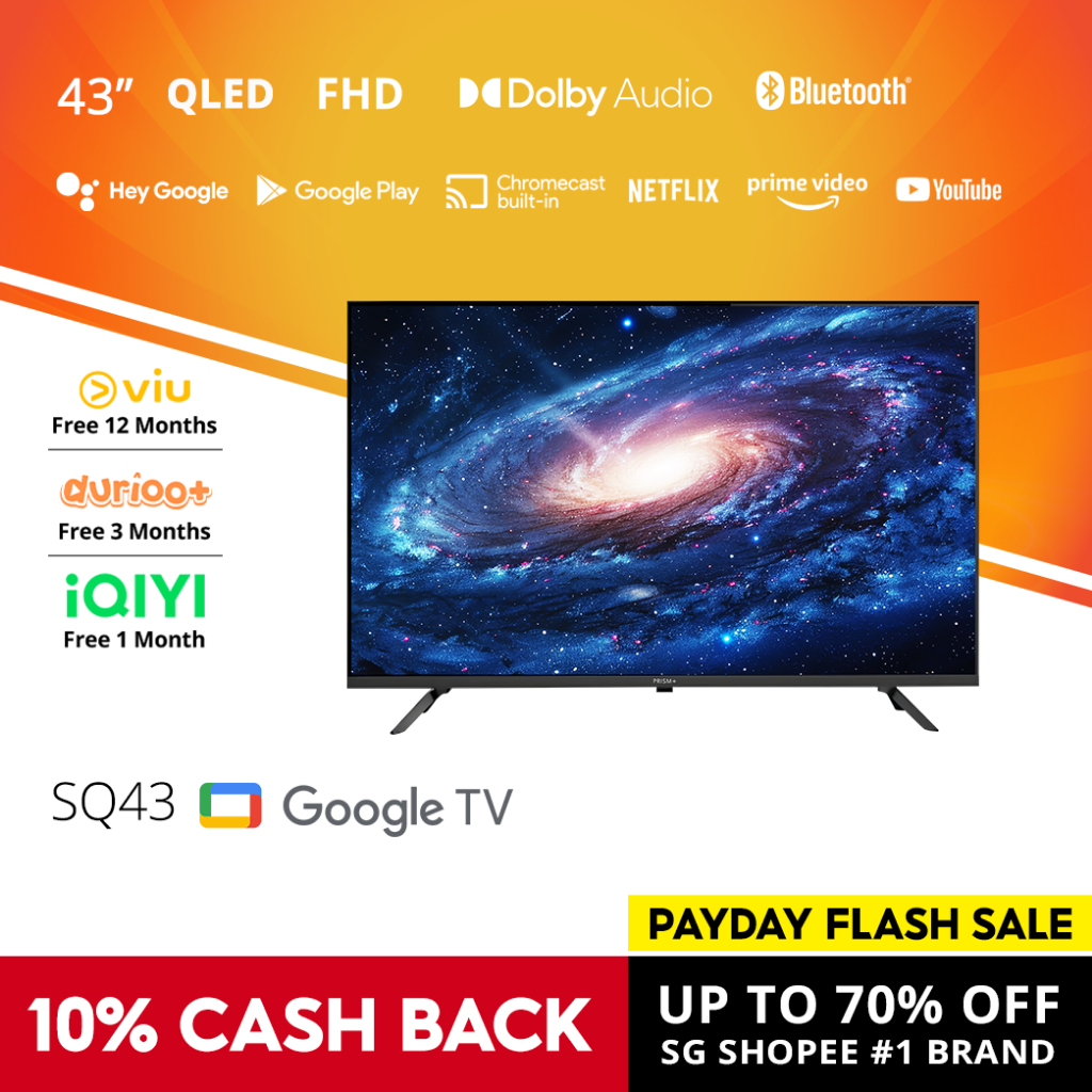 Prism+ SQ43 QLED Google TV 43 inch Dolby Audio (NEW LAUNCH)