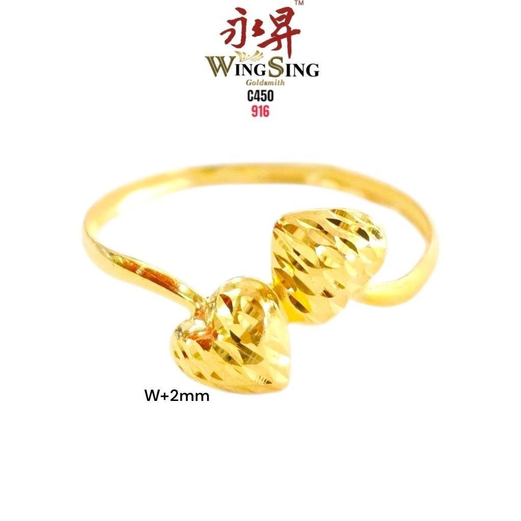 Wing Sing Cincin Love Arrow Bajet Tulen Emas 916 / 爱心铅箭戒指916黄金 / 916 Love Arrow Ring