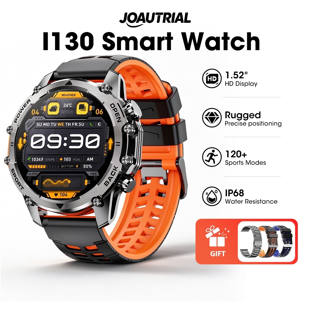 JOAUTRIAL Smart Watch Man Durable Scratch-Resistant 1.52“ Outdoor Sports Bluetooth Call HeartRate 500mAh IP68 Waterproof