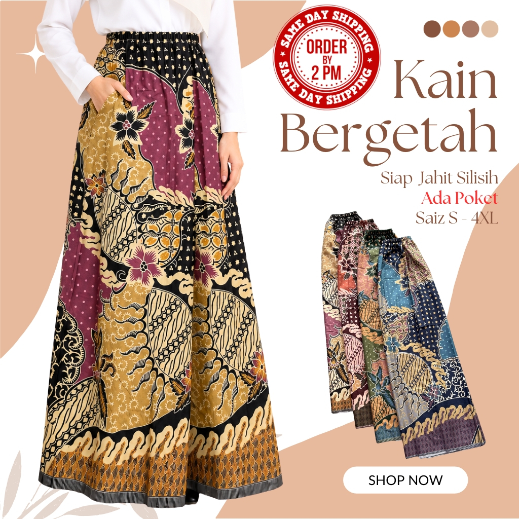 QQ HOUSE Kain Berpantang Bergetah / Confinement Sarong / Kain Batik Instant - Ready Stock