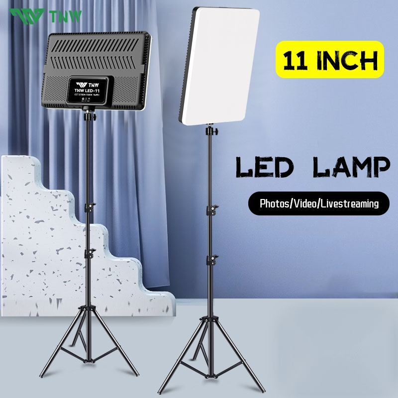 TNW 11 inch LED Video Lampu Panel Light Photography Lamp with Stand Fill Light for Live Streaming Vlogging