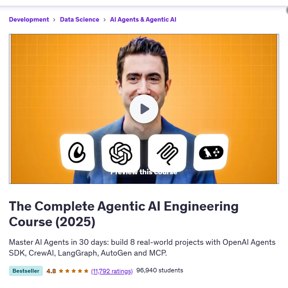 Ai Video Course-The Complete Agentic AI Engineering Course (2025)