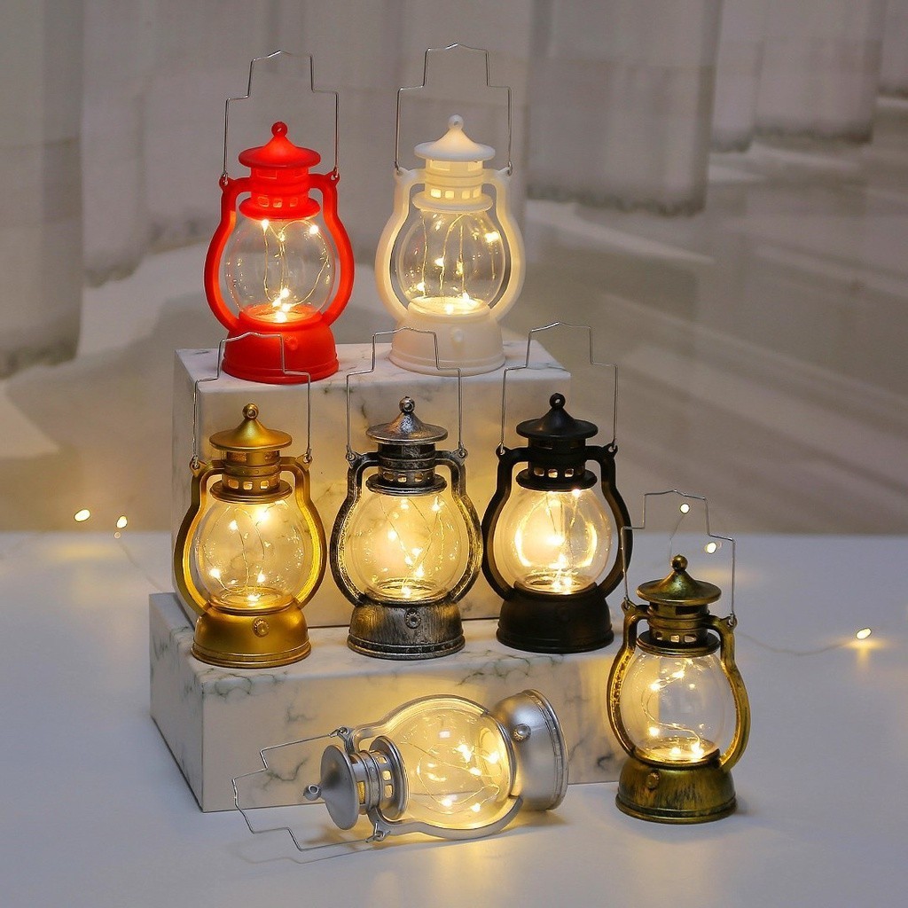 Christmas Retro Small Oil Lamp Electronic Candle Light LED Pony Light Creative Decoration圣诞节复古小油灯 电子蜡烛灯 LED小马灯创意装饰摆设礼品风灯